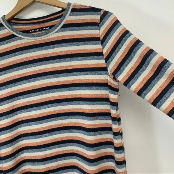 American Eagle Soft & Sexy Plush Womans Top]  Small Long‎ Sleeve Striped Stretch - Picture 4 of 10